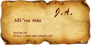 Jóna Ada névjegykártya